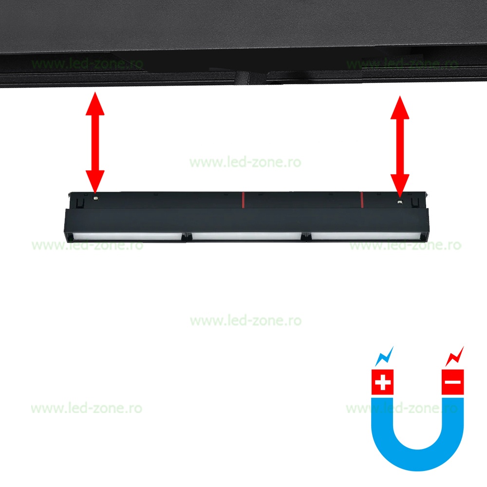Spot LED Magnetic 18W Liniar Mat Triplu