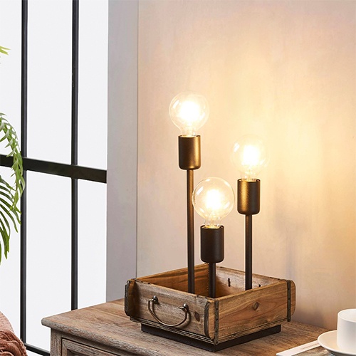 Veioza LED 3xE27 Vintage WOOTTON