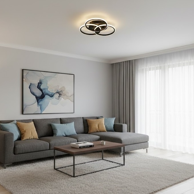 Aplica LED 30W Neagra 3 Functii LZ9335