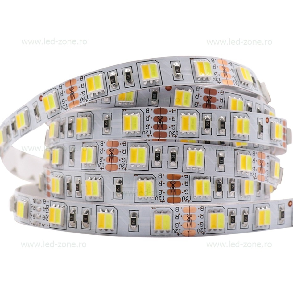 Banda LED 5025 120 SMD/ML Interior Dual White CCT 12V 4 Fire