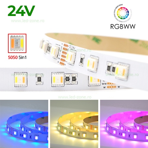 Banda LED 5050 60 SMD/ML RGBWW Interior 24V