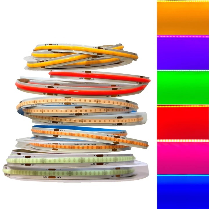 Banda LED COB 368 LED/ML Interior 24V Rola 10m Diverse Culori