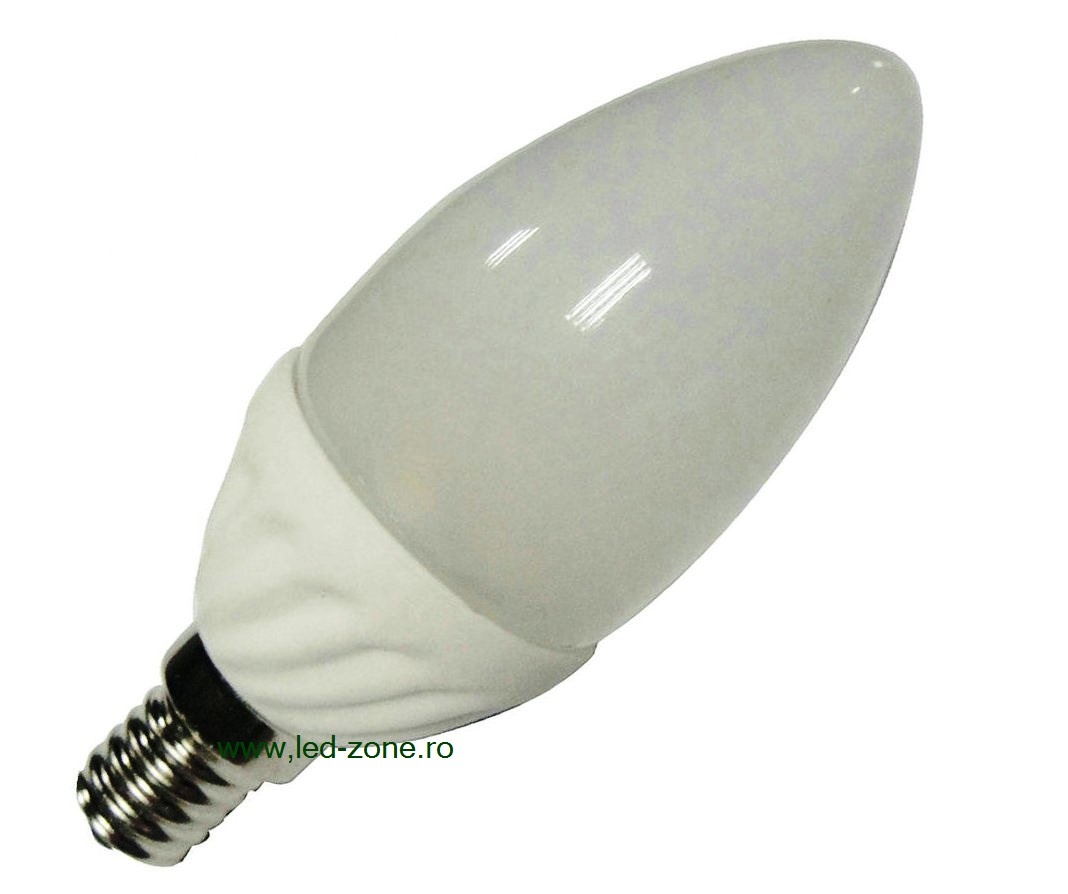 Bec LED E14 5W Lumanare Mat Ceramica