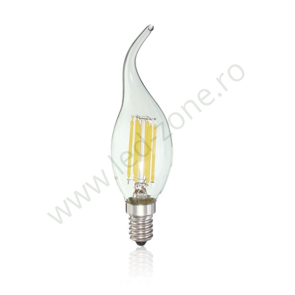Bec LED E14 6W Filament Flacara Clar