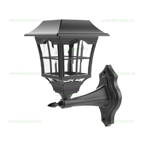 Felinar Iluminat exterior Perete Negru Solara LZ23357