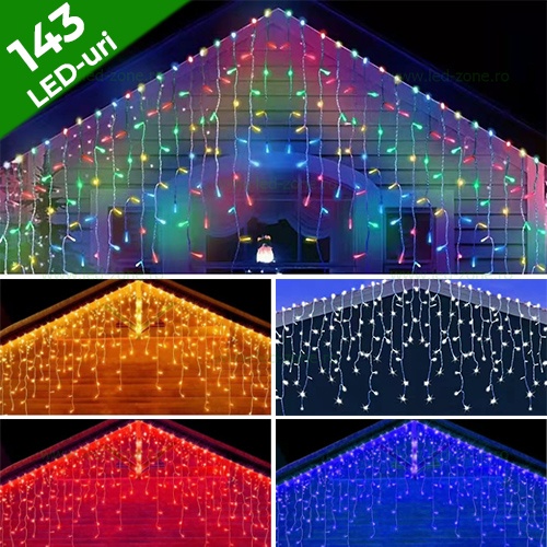Instalatie LED Perdea Turturi 5x0.7m Exterior Flash Fir Alb Cauciucat