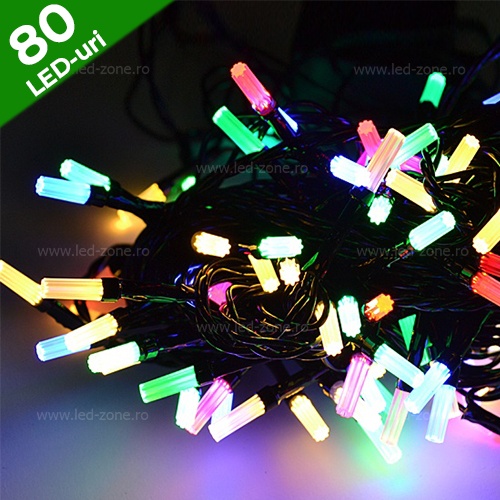 Instalatie Pom Craciun 80 LED-uri Fibra Optica