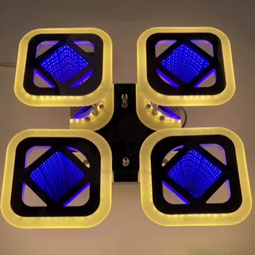 Lustra LED 120W 3D 3 Functii Dimabila cu Telecomanda LZ5168-4S