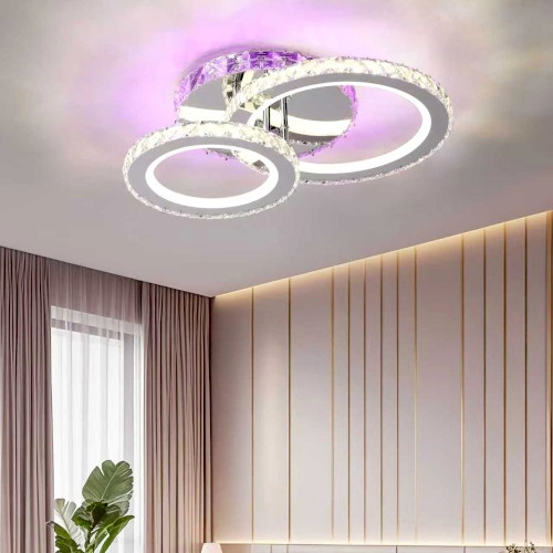 Lustra LED 120W Crom 3 Functii cu Telecomanda LZ107-2