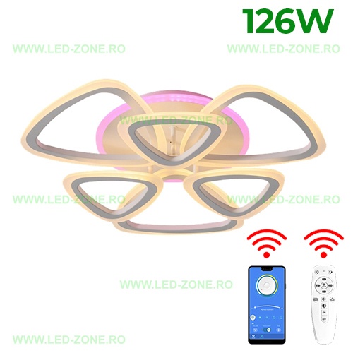 Lustra LED 126W 3 Functii Dimabila Telecomanda sau Telefon LZ6803-33