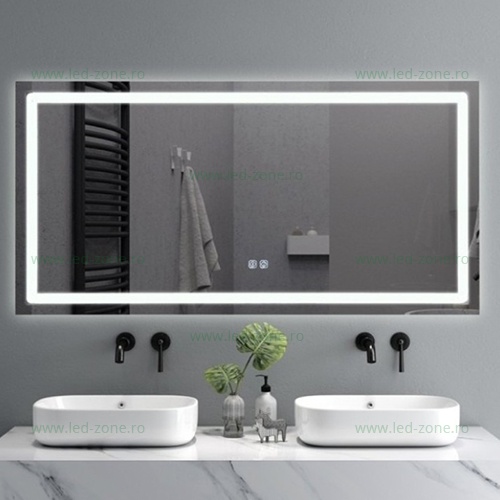 Oglinda Baie LED 120x80cm Touch Ceas Dezaburire J145/J147