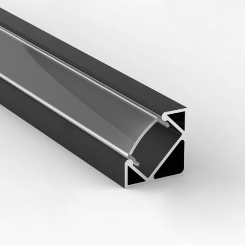 Profil Aluminiu Aplicat Negru 90 Grade Dispersor Negru 2M 12.5MM