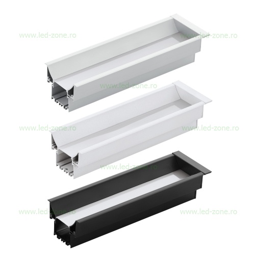 Profil Aluminiu Incastrat Dispersor Mat 1M 34MM