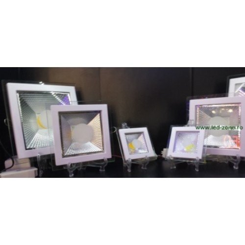Spot LED 10W Patrat COB Sticla 220V