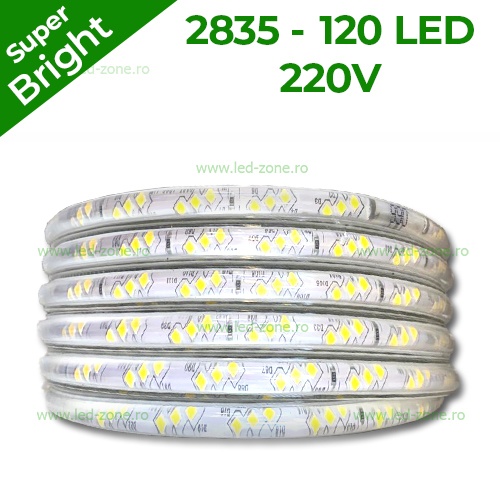 Banda LED 2835 120 SMD/ML 220V Super Bright