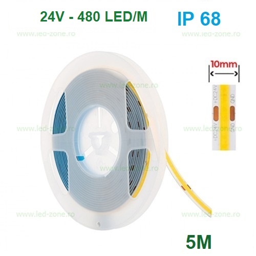 Banda LED COB 24V 480 LED/ML Submersibila