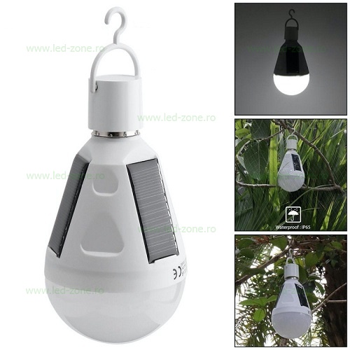 Bec LED 7W 220V Glob Incarcare Solara IP65 Emergenta