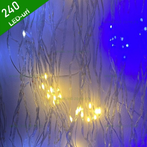 Instalatie LED Perdea Turturi Flash 5x1m 240 LED Fir Alb