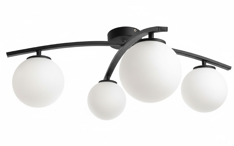 Lustra 4 Socluri E27 Neagra LZ2601-4
