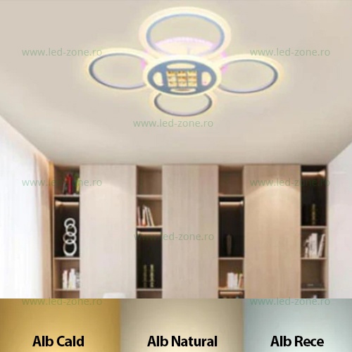 Lustra LED 145W 3 Functii Dimabila cu Telecomanda LZ8867-4+1