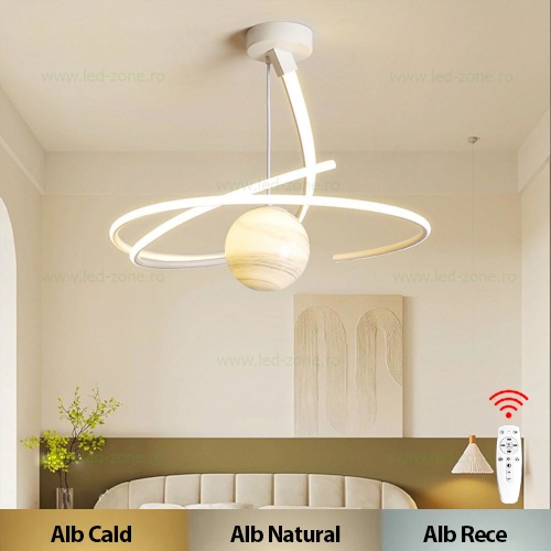 Lustra LED 150W Alba 3 Functii cu Telecomanda LZ4040