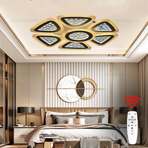 Lustra LED 224W 3 Functii Dimabila cu Telecomanda LZG3349-6+1
