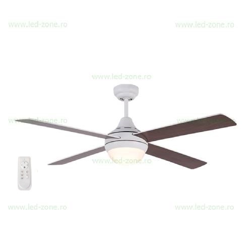 Lustra LED 70W Rotunda Alba cu Ventilator si Telecomanda