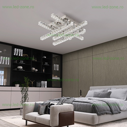 Lustra LED 96W Dimabila 3 Functii cu Telecomanda Cristal LZ1106-6