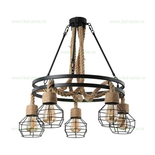 Lustra Rustic 5 Socluri E27 LZ3640