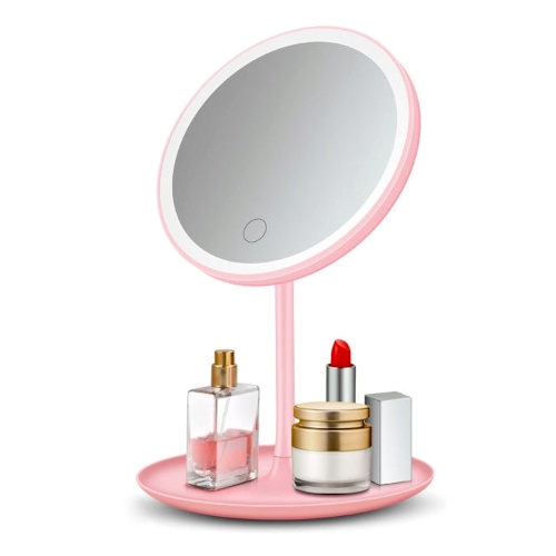 Oglinda Machiaj LED 5W 3 Functii USB Roz