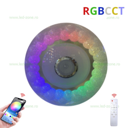Plafoniera LED 120W 3 Functii RGBCCT Difuzor Bluetooth Telecomanda