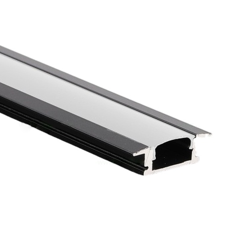 Profil Aluminiu Incastrat Negru Dispersor Alb 2M 12.4MM