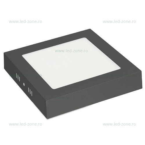 Spot LED 12W Patrat Negru Aplicat
