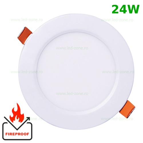 Spot LED 24W Rotund Alb Ignifug