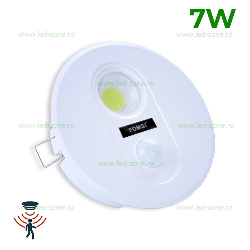 Spot LED 7W COB Rotund Incastrat cu Senzor Miscare