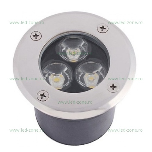 Spot LED Exterior Incastrabil 3x1W Rotund 12-24V