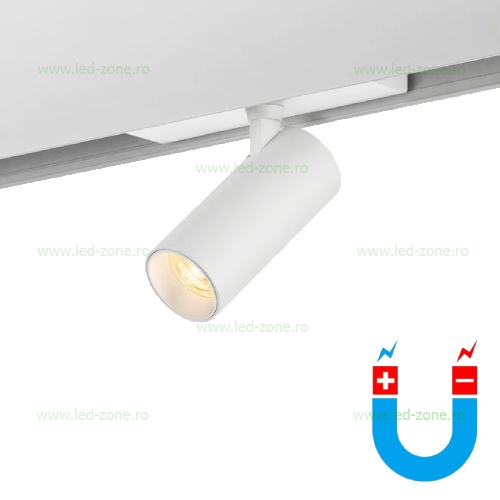 Spot LED Magnetic 12W Cilindru Alb Reglabil Ultra Slim
