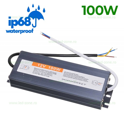 Sursa Alimentare Banda LED 12V 100W IP67 Waterproof Slim