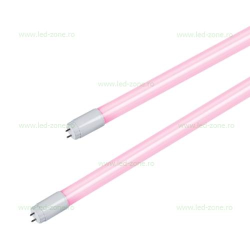 Tub LED T8 Mat 9W 60cm pentru Carne Alimentare la un Capat