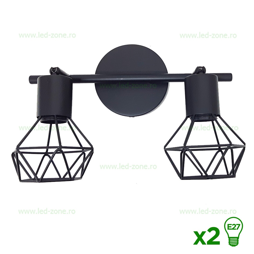 Aplica 2 Socluri E27 Vintage LZ2070-2