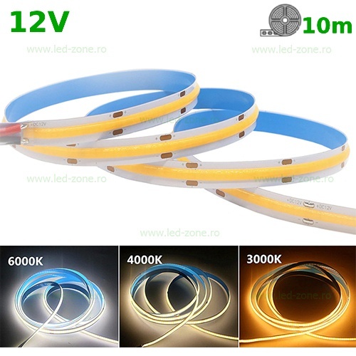 Banda LED COB 320 LED/ML Interior 12V Rola 10m