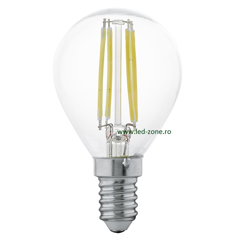 Bec LED E14 4W Filament Glob Clar G45