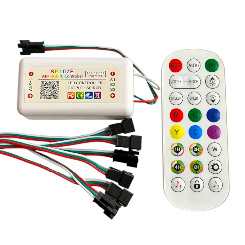 Controller Banda LED RGB Digitala RF si Bluetooth Muzical 6 Iesiri SP107E