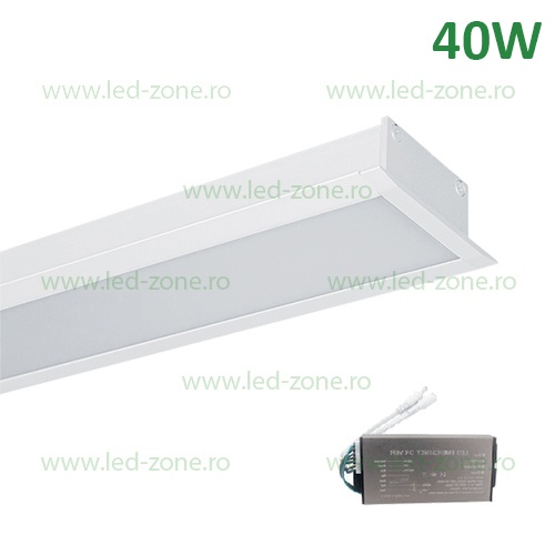 Corp Iluminat LED 40W 120cm Incastrabil Liniar EL-S48 Alb Emergenta