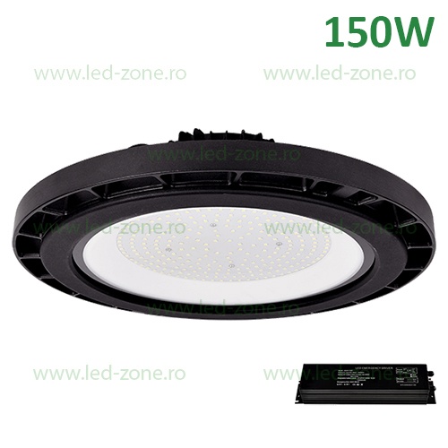 Lampa LED Iluminat Industrial 150W UFO Negru GENEVA Emergenta