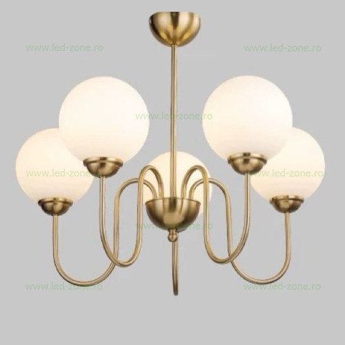 Lustra 5 Socluri E27 Aurie LZ2411