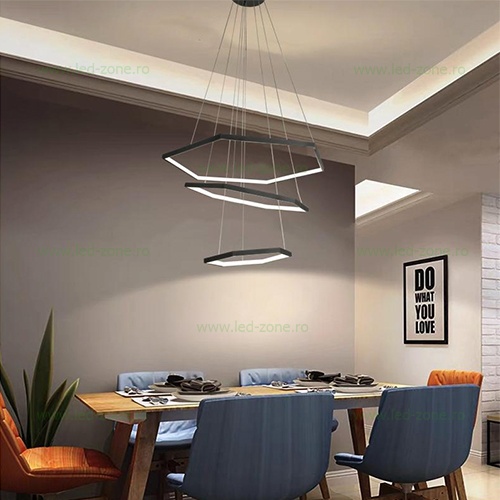 Lustra LED 108W Alb Natural 3 Segmente