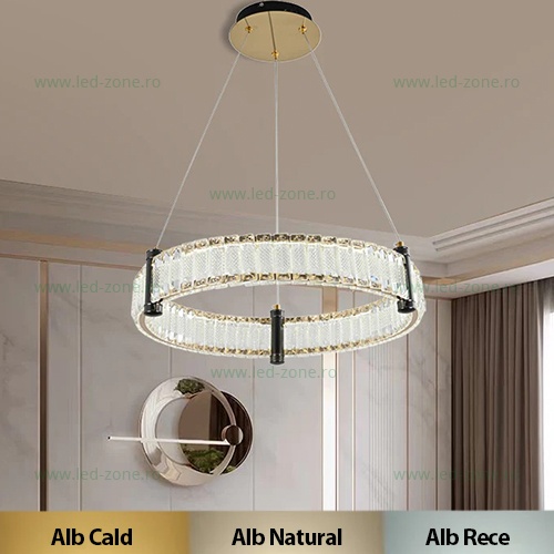 Lustra LED 128W 3 Functii cu Telecomanda Cristal LZR9047-600