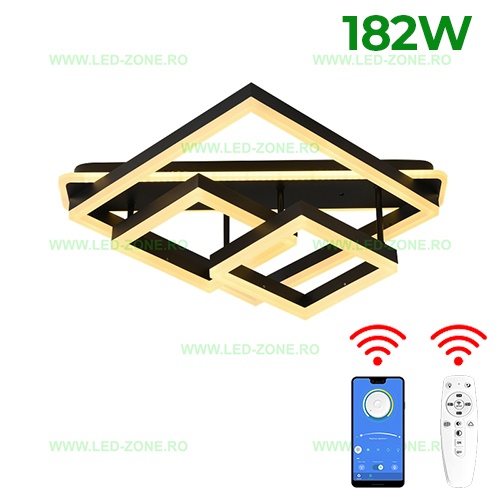 Lustra LED 182W 3 Functii Dimabila cu Telecomanda sau Telefon LZ1701
