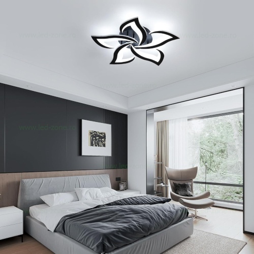 Lustra LED 70W 3 Functii Neagra Dimabila cu Telecomanda LZ16801-5